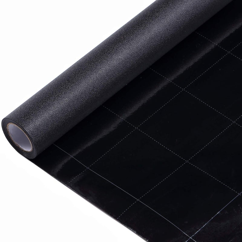 VELIMAX Static Cling Total Blackout Window Film Privacy Room Darkening Window Tint Black Window Cover 100% Light Blocking No Glue (17.7 x 157.4 inches) - Image 1